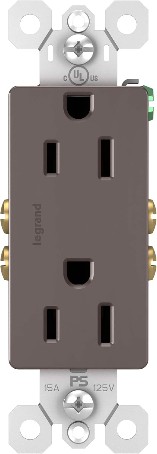 Legrand radiant 15 Amp Tamper Resistant Decorator Outlet Brown 1 Pack