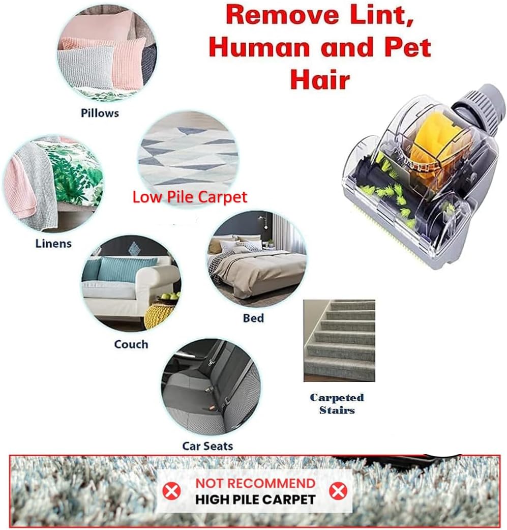 Household Cleaning Kit Vacuum Cleaner Accessories & Air Driven Pet Upholstery Turbo Brush Vacuums Nozzle Tool Pet