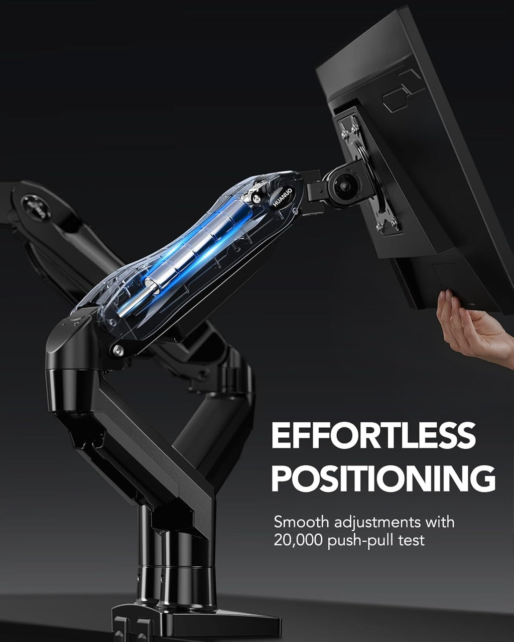 FlowLift Dual Monitor Stand, Fully Adjustable Gaming Monitor Desk Mount for 13–32″ Computer Screens, Full Motion VESA