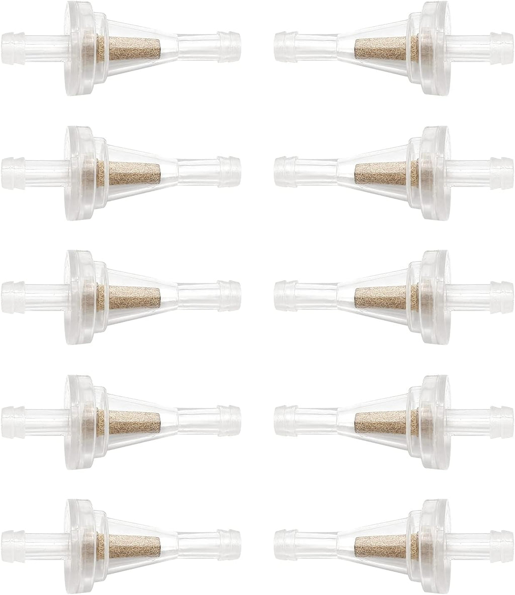 Hoypeyfiy 10Pcs 1/4 Inch Motorcycle Clear Gas Inline Fuel Filter Replacement for Dirt Bike ATV UTV Snowmobile Golf Cart Kawasaki John Deere EZGO with 1/4 Inch Lines