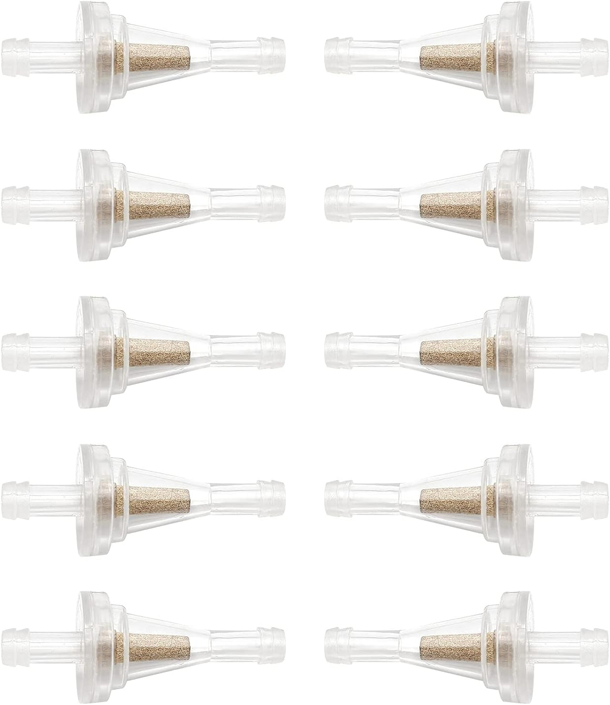 Hoypeyfiy 10Pcs 1/4 Inch Motorcycle Clear Gas Inline Fuel Filter Replacement for Dirt Bike ATV UTV Snowmobile Golf Cart Kawasaki John Deere EZGO with 1/4 Inch Lines