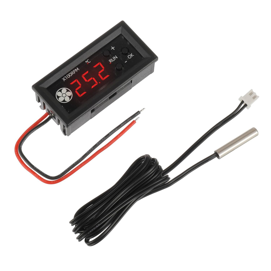 JAMHER 4-Wire PWM 12V 3A Fan Temperature Controller,Cylindrical Head