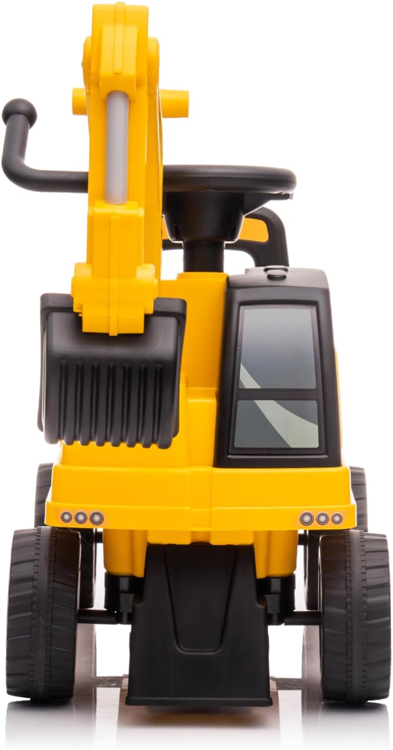 CAT Excavator Push Car – Licensed Caterpillar Ride-On Digger Toy for Kids with Rotating Bucket & Under-Seat Storage –