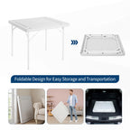 35" Mahjong Table 4Player Folding Card Table w/Cup Holders & Trays