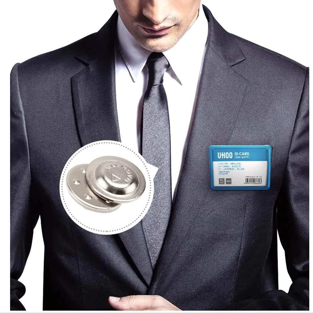 Magnetic Name Tag/ID Badge Holder, Strong Fastener with Adhesive on Front Plate,Strength Neodymium Magnets 30-Pack