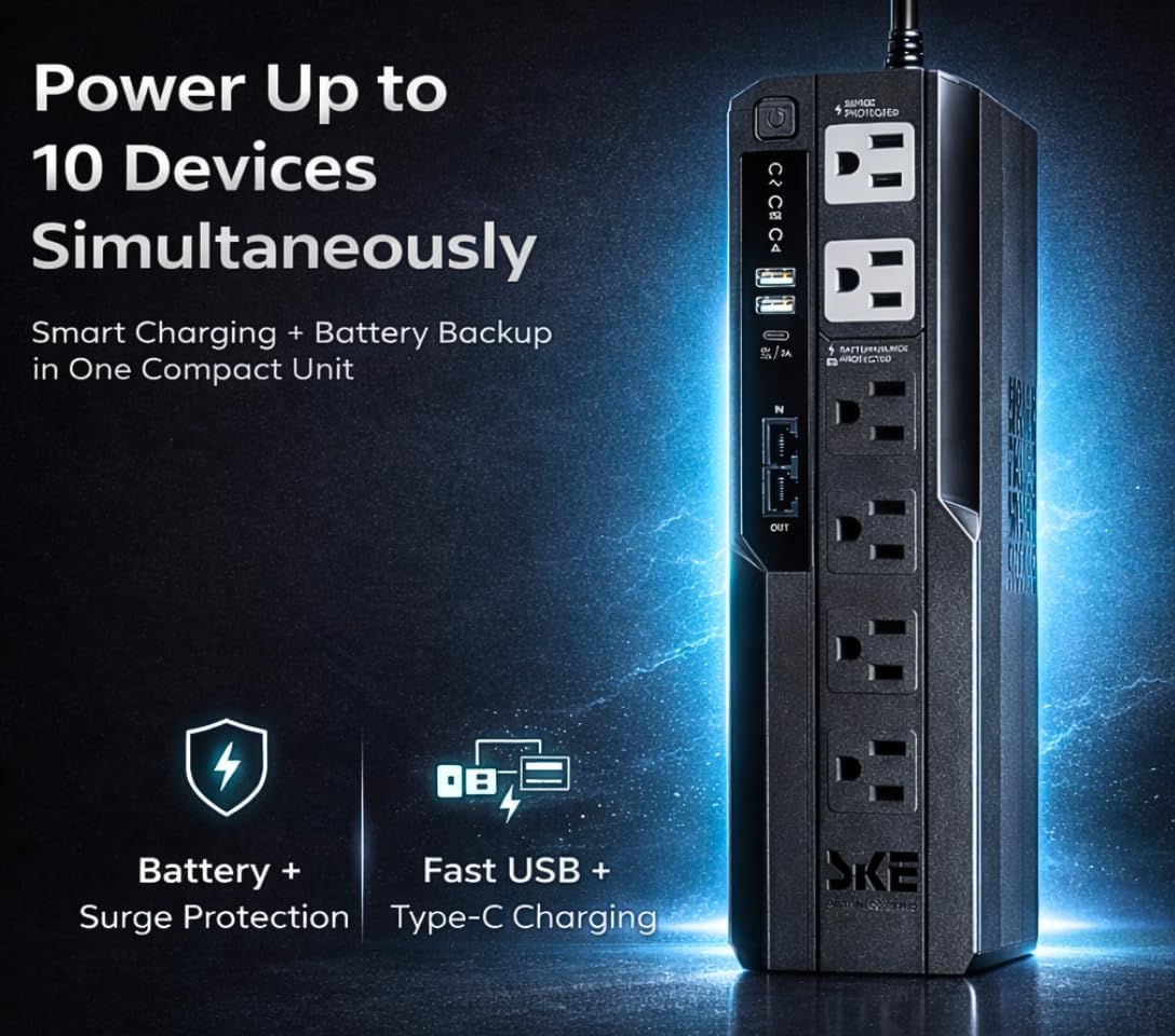 SKE 425VA/240W UPS Battery Backu Surge Protector for Computer UPS Battery Backup Uninterruptible Power Supply…, VL425