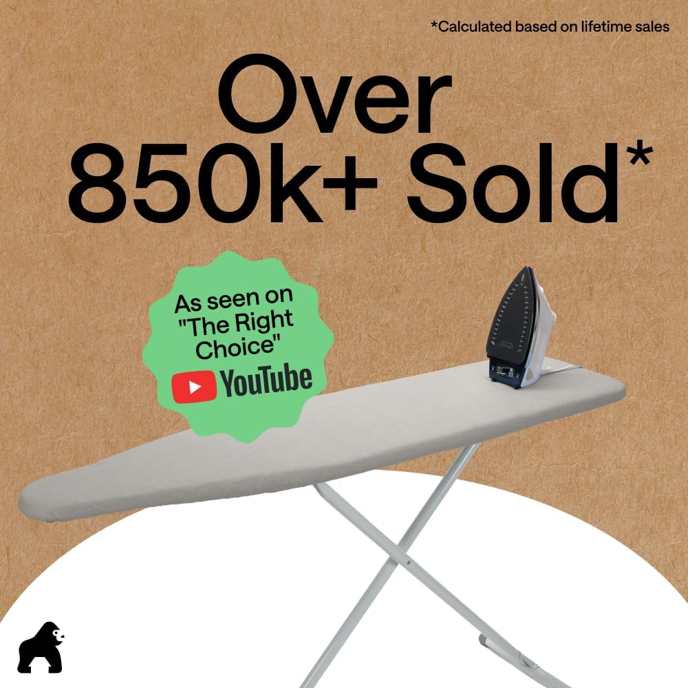 Ironing Board Cover, Silicone Coating, 400°F Scorch and Stain Resistant with Thick Padding, Fits Over Standard Size