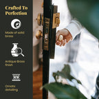 Mechanical Doorbell, Solid Brass, Antique Brass Finish | 2 6/7 x 1 3/5" Exterior Plate, 4 3/5 x 3 1/3" Wireless
