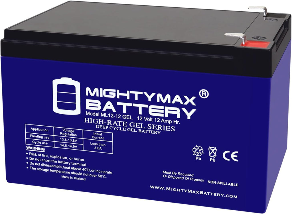 Mighty Max Battery 12V 12AH Gel F2 Replacement Battery Compatible with Medline Strider Micro, Mini