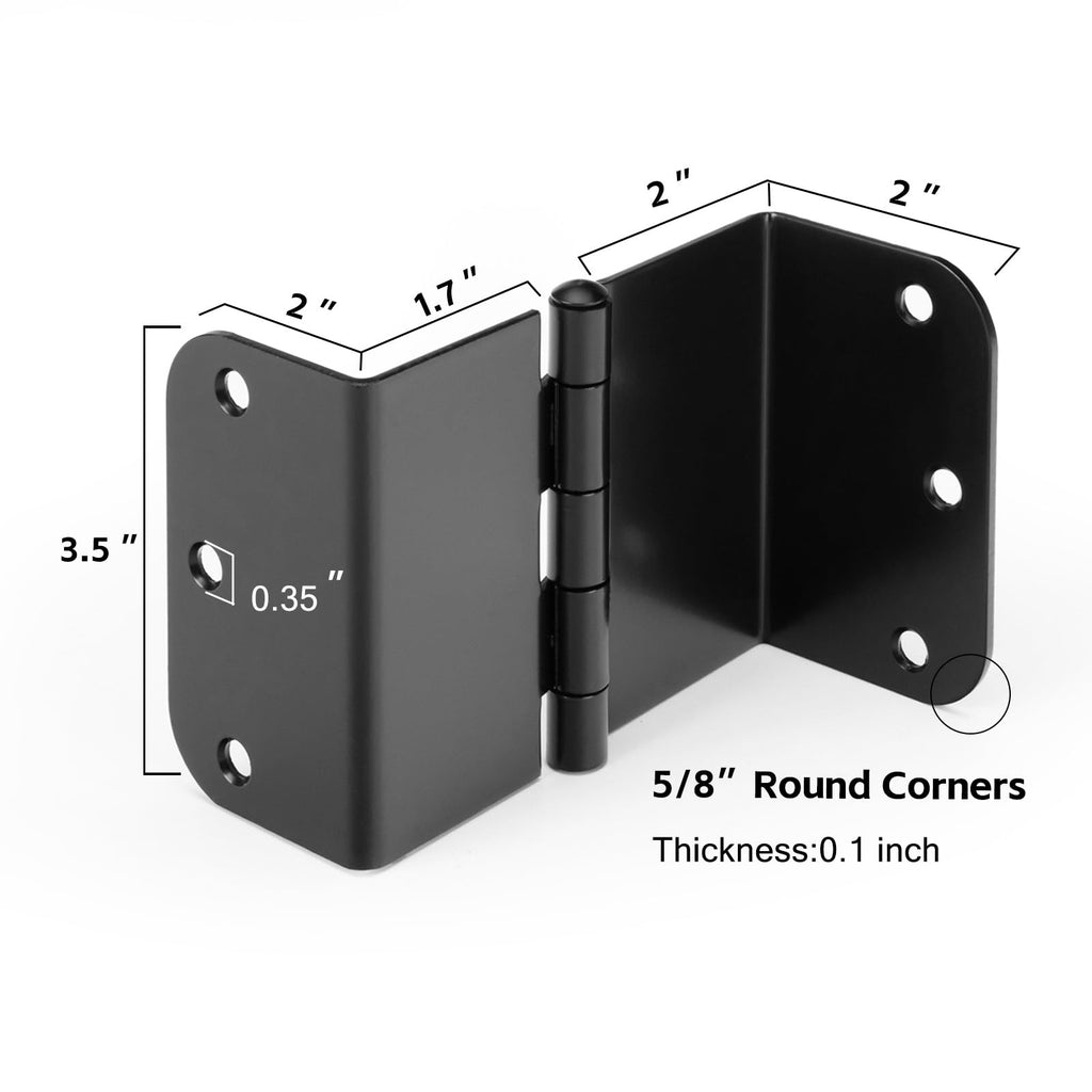 3 Pack Offset Hinges Matte Black 3.5 Inch with 5/8" Radius Corner