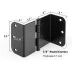 3 Pack Offset Hinges Matte Black 3.5 Inch with 5/8" Radius Corner