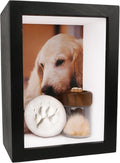Dog Memorial Shadow Box Frame 5x7 with Paw Print Kit and Fur Keepsake Box Small Pet Memorial Frame Box for Dogs and