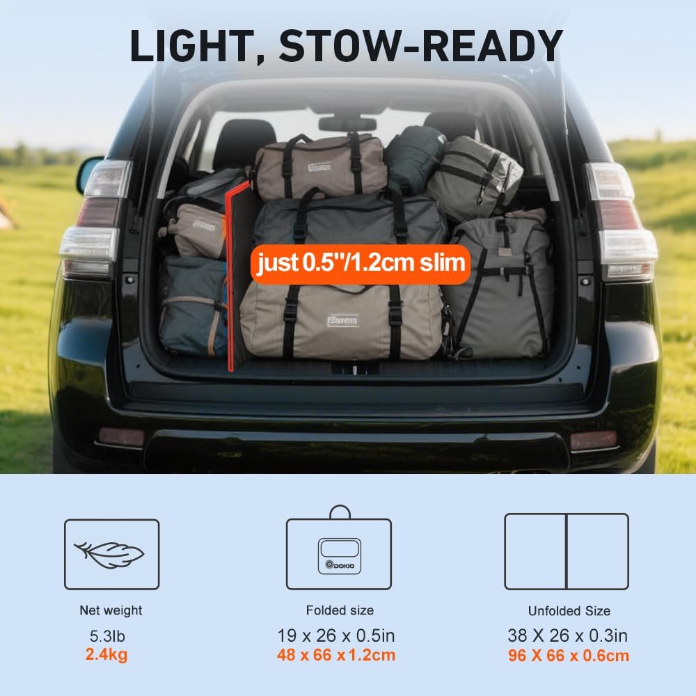 100W Portable Foldable Solar Panel Kit for 12V Battery Charging | Folds to 19 x 26 in and weighs 5.3 lb; includes
