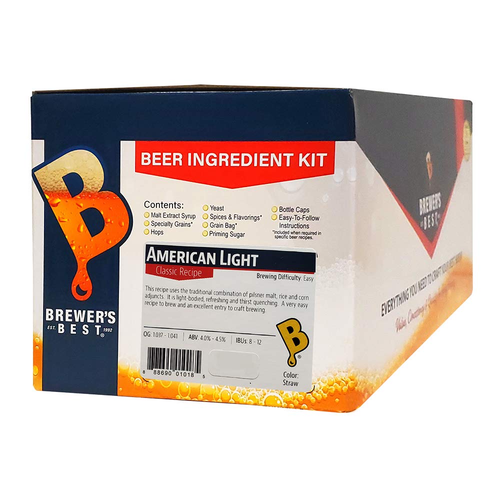 Brewer's Best - 1018 - Home Brew Beer Ingredient Kit (5 Gallon), (American Light) Yellow