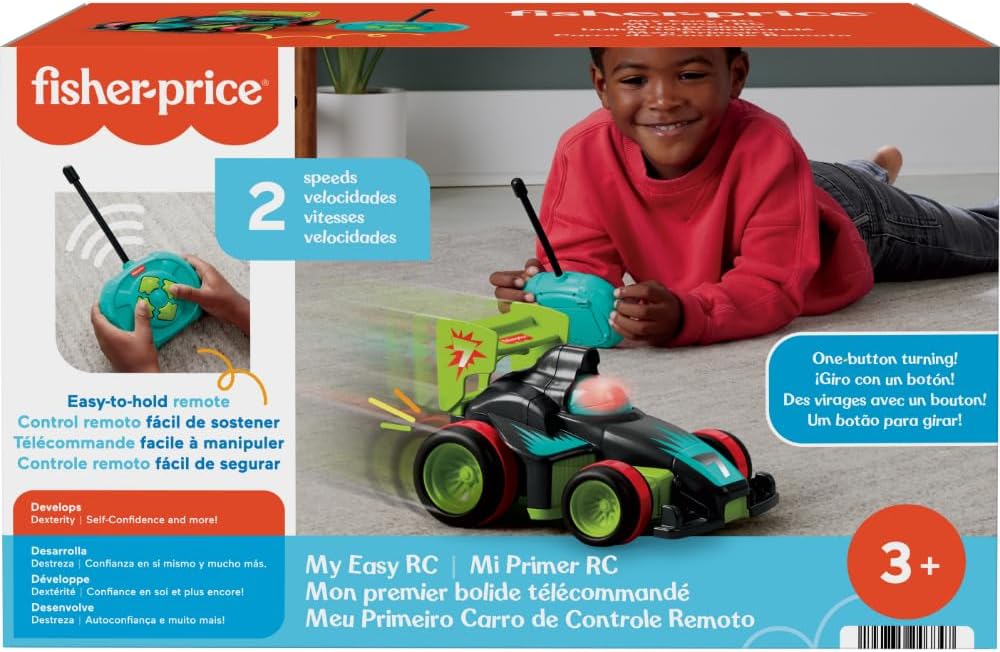 Fisher-Price Preschool Toy Remote Controlled Car My Easy RC with 2 Speeds for Kids Ages 3+ Years (Amazon Exclusive)