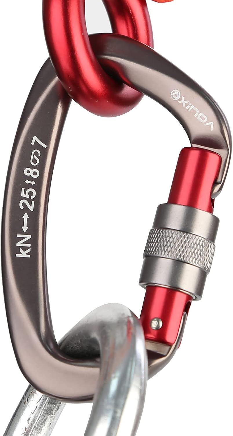 Screwgate Locking Carabiner Clip - Professional Rock Climbing Carabiner Screw Lock,Heavy Duty Carabiners for