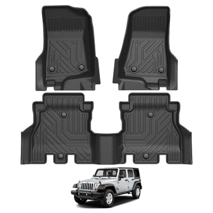 Floor Mats for 2018-2025 Jeep Wrangler JL Unlimited 4 Door, TPE