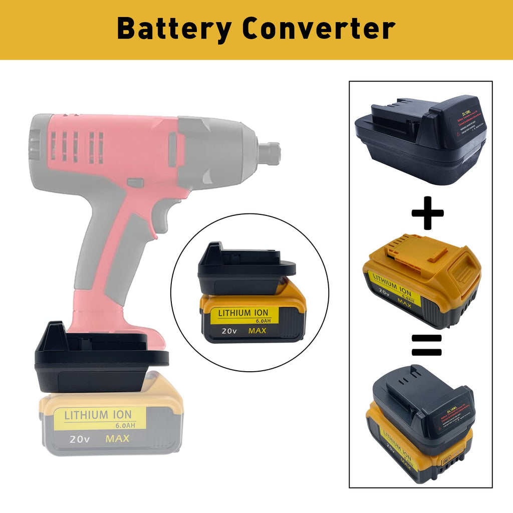 BTRUI DL18ML for Dewalt to for Milwaukee Tool Adapter, for DeWalt 20V 60V Battery Convert to for Milwaukee 18V for M18 Cordless Tools