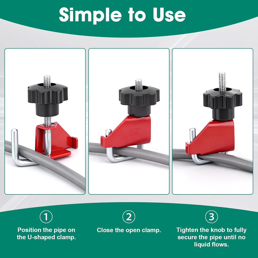 4 Piece Hose Pinch Off Pliers Flexible Hose Clamp Pliers, Brake Fuel Line Clamp Automotive without Damaging the Line