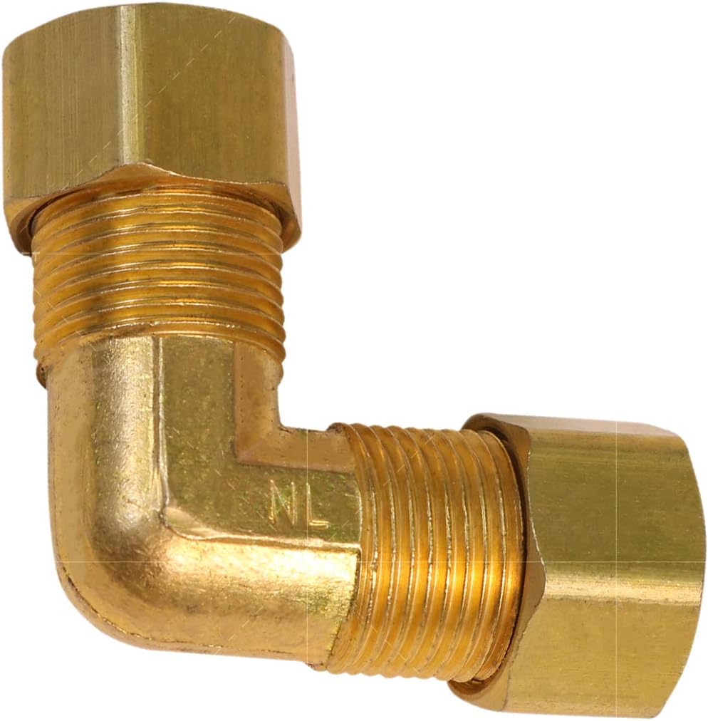 Highcraft D65-38-OM Compression 90° Elbow Pipe Fitting; 3/8" OD. Connection; Brass