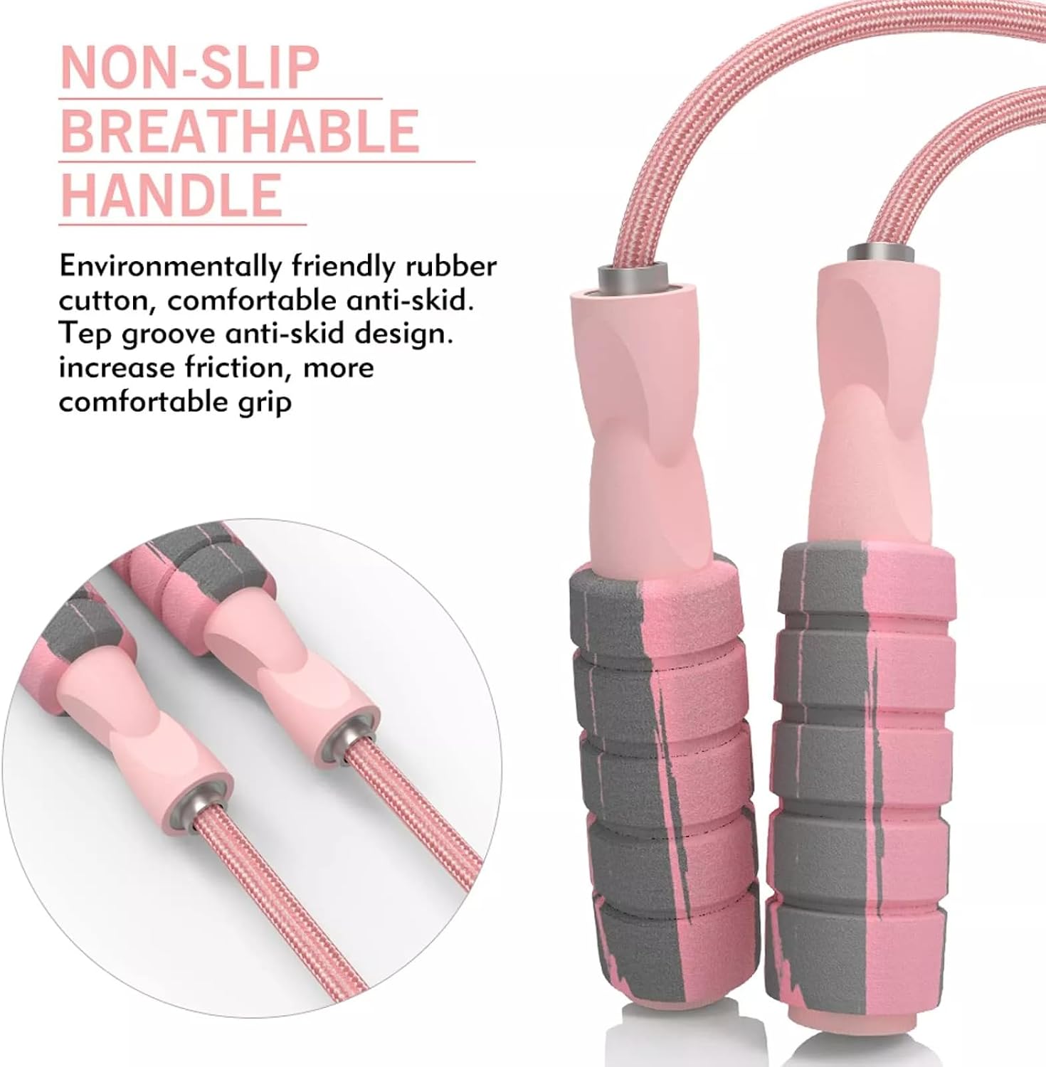 Jump Rope Cotton Adjustable Skipping Weighted jumprope for Women, Adult and Children Athletic Fitness Exercise