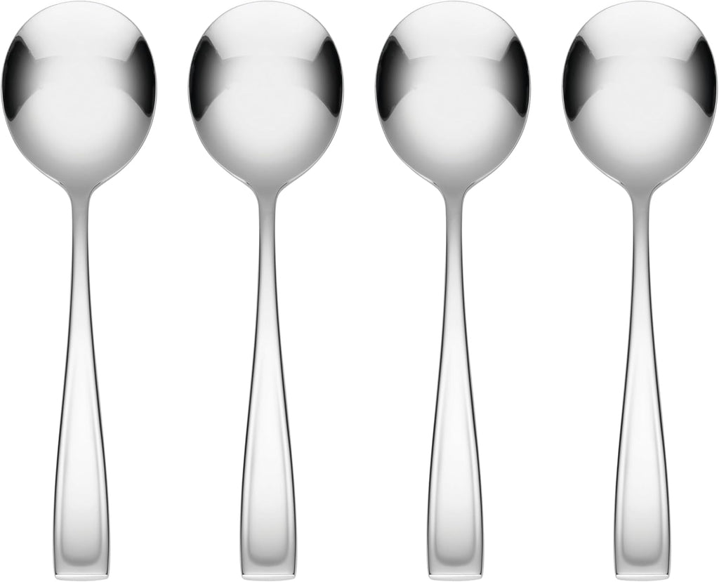 Moda Soup Spoons Silverware Set for 4, Flatware