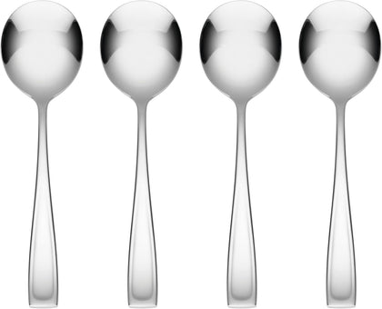 Moda Soup Spoons Silverware Set for 4, Flatware