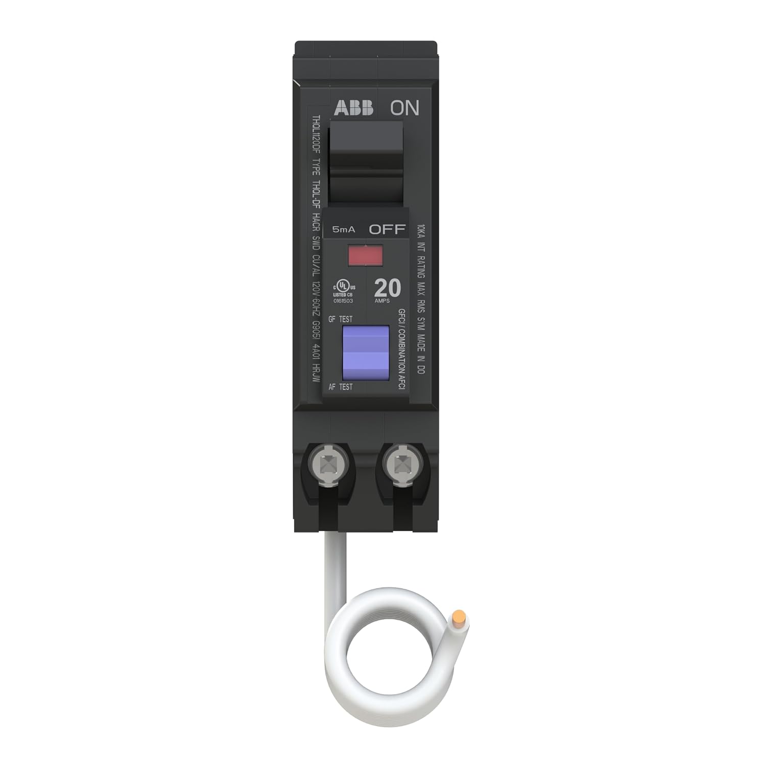 Q-Line THQL1120DFS • 20A Single-Pole Breaker • AFCI/GFCI Self Test | 120V 10KAIC • Dual Function DFCI • Plug-On Short