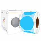 2" Sky-Blue Color-Code Circle Dot Labels in Dispenser Box, 500 Stickers