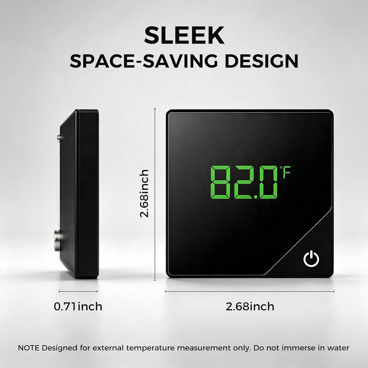 Fish Tank Thermometer, Aquarium Digital Thermometer, Wireless Probe Stick-on Design, Dual-Readout in Fahrenheit and
