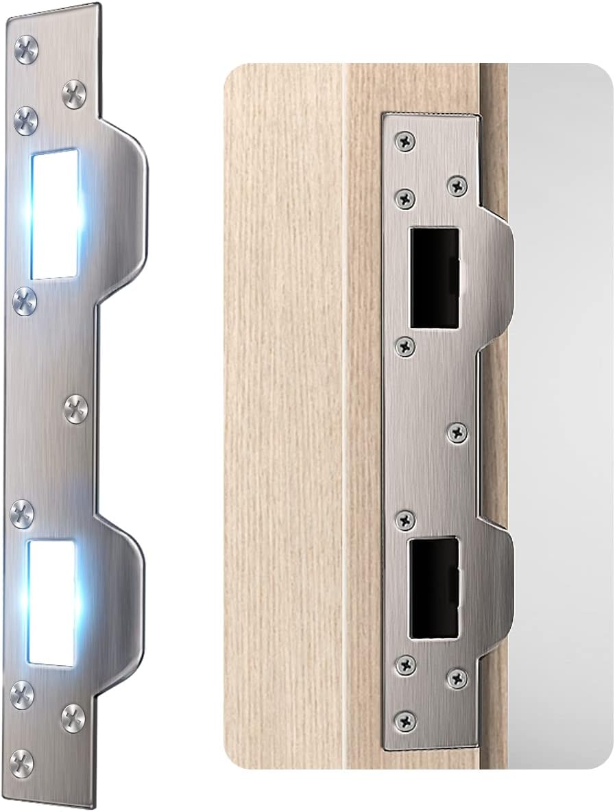 Door Strike Plate Reinforcement Plate - Front Door Security Devices Metal Striker Plates Door Latch Plate with 5-1/2