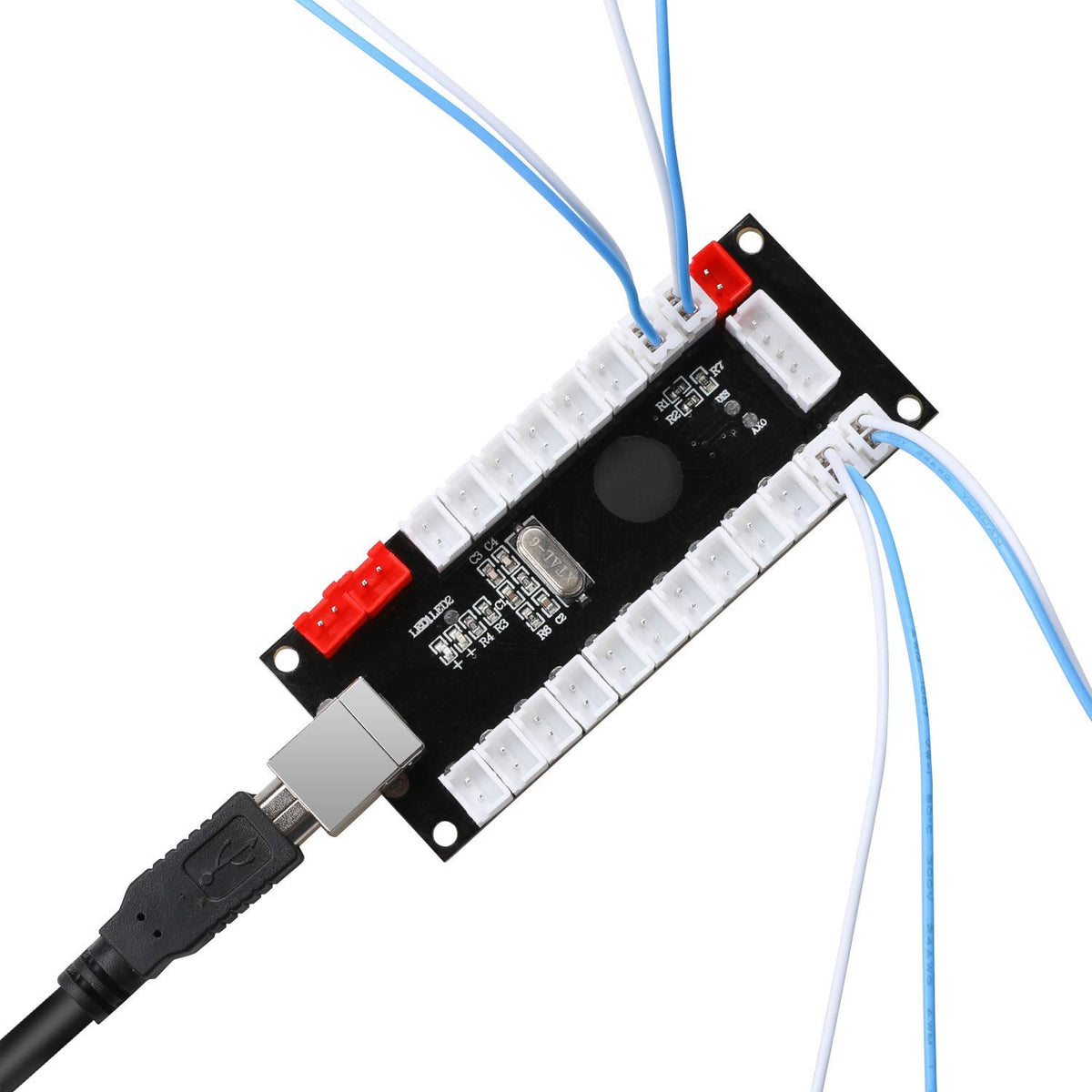2-Player Zero delay USB Encoder to Arcade Joystick and Arcade Buttons, USB Joystick Encoder for PC, MAME, Windows and