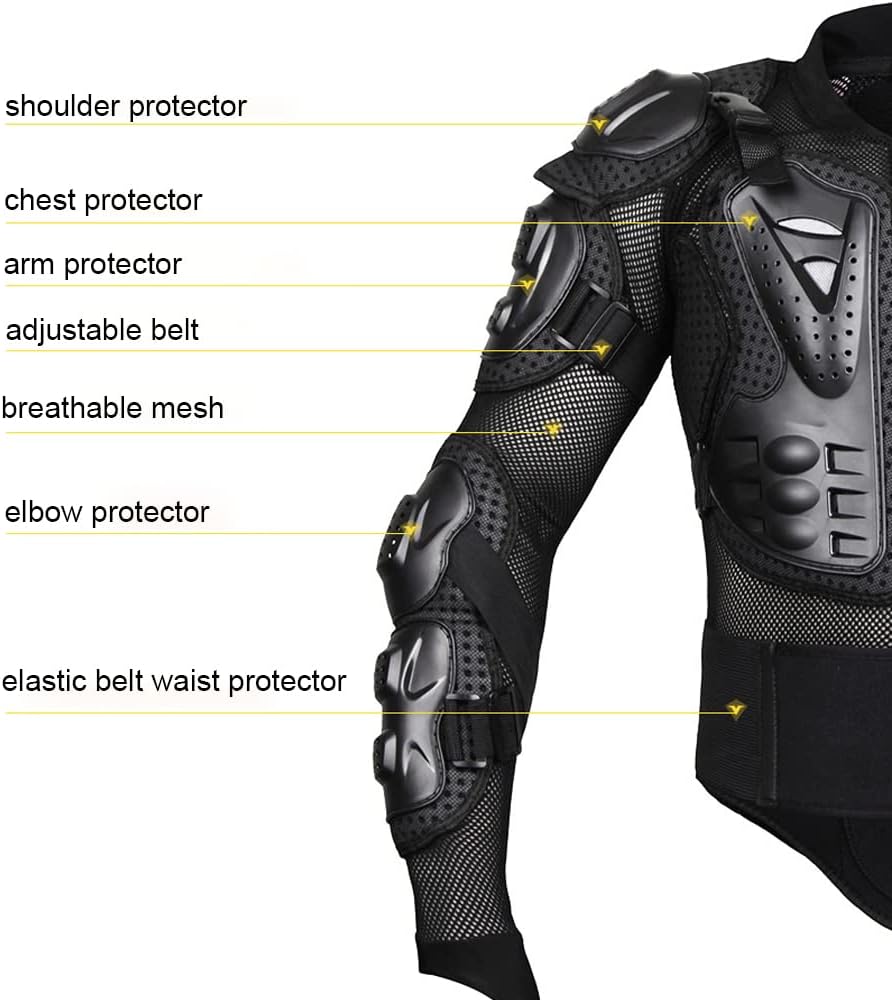 Adult Motorcycle Protective Jacket and Knee Pads, Motorcycle Accessories, Back Spine Chest Protector, Full Body Chest