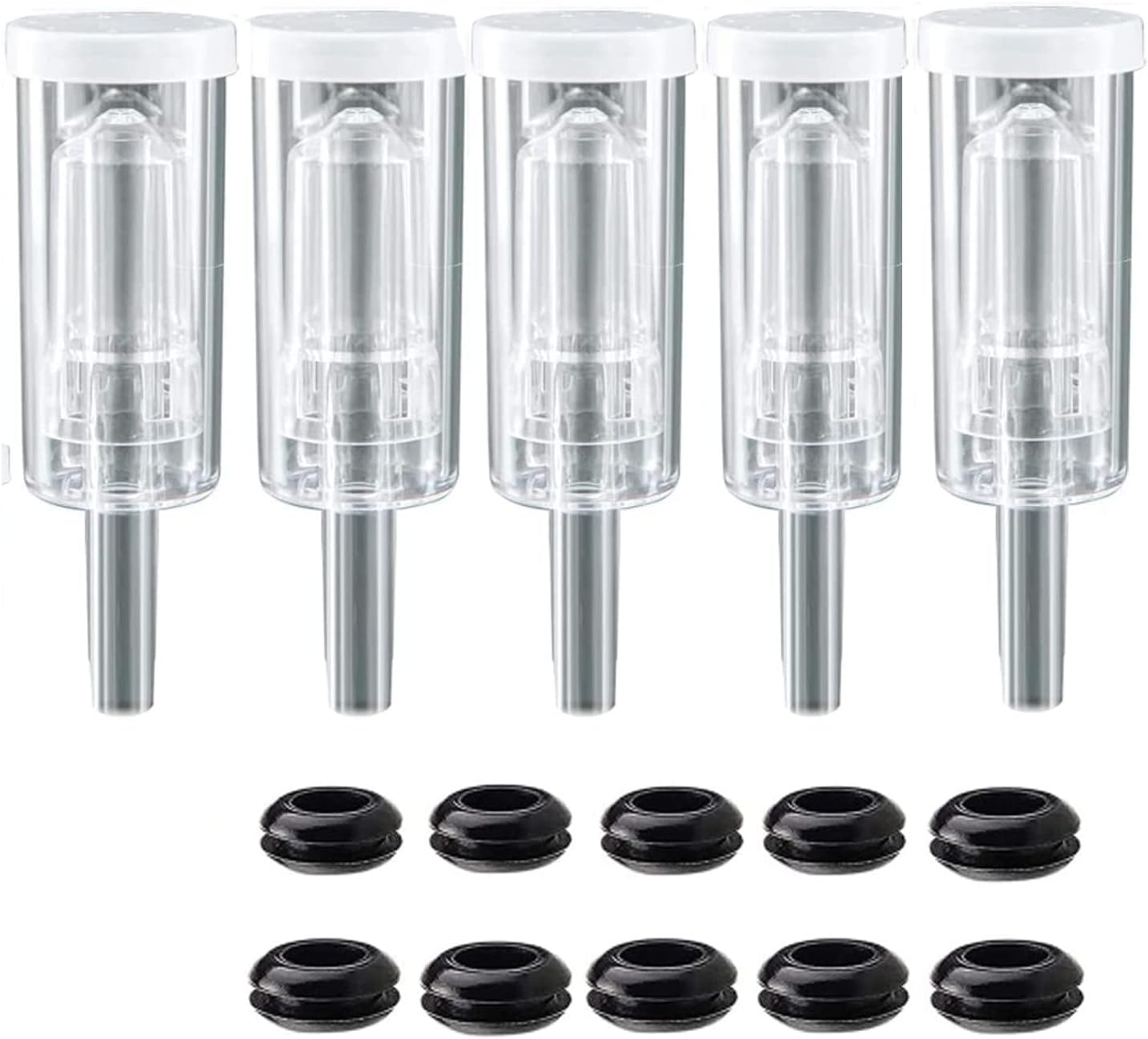 5ct. 3 Piece Airlocks with 10 Grommets,Brewing Airlock Kit,Airlocks for Fermenting Air Lock Ferment for Beer Wine Making