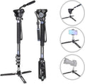 Carbon Fiber Video Monopod Kit-VM70CK Professional Hydraulic Fluid Head Monopod Removeable Multifunctional Travel
