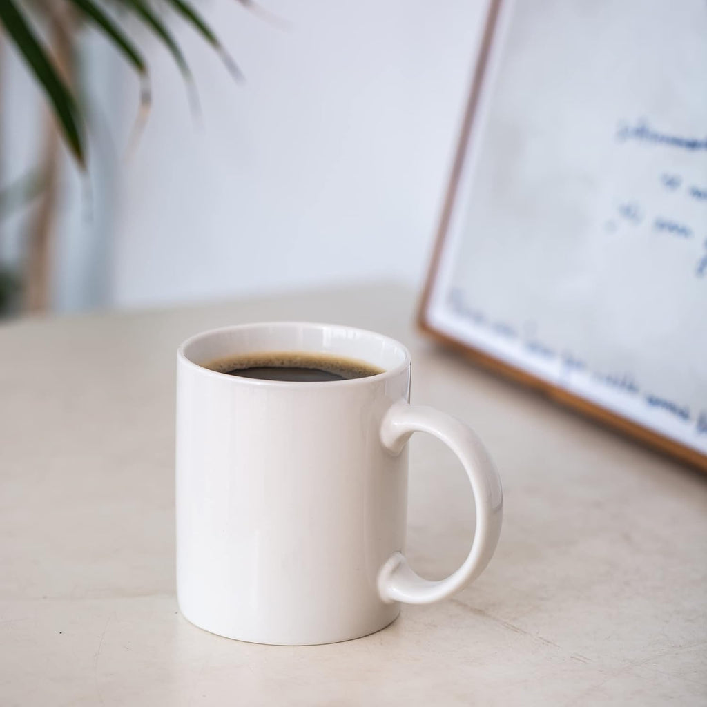White Coffee Mugs Set of 4, 12 oz Ceramic Coffee Cups