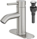Brushed Nickel Bathroom Faucet Single Handle Bathroom Vanity Sink Faucet with Pop-up Drain, Rv Lavatory Vessel Faucet