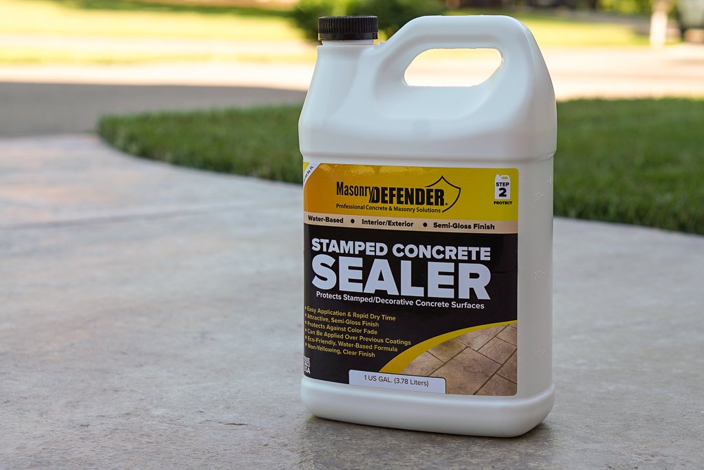 Stamped Concrete Sealer - Clear, Water-Based, Satin Finish for Decorative Concrete - 1 Gallon