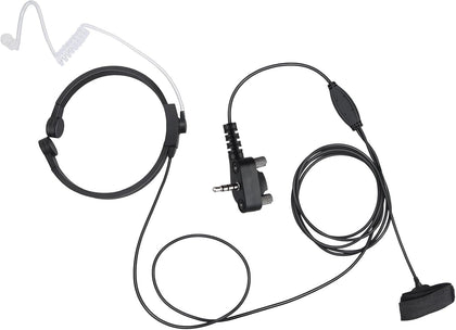 Renastar Tactical Throat Mics with PTT Earpiece Headset Throat Microphones Neck Mic for Two Way Radio Motorola Vertex