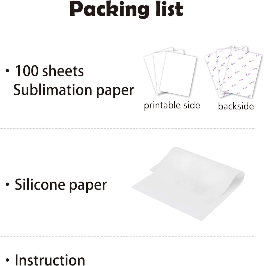 Sublimation Paper 4x9.5 Inch, 125gsm | 100 Sheets, Compatible with Inkjet Printer with Sublimation Ink