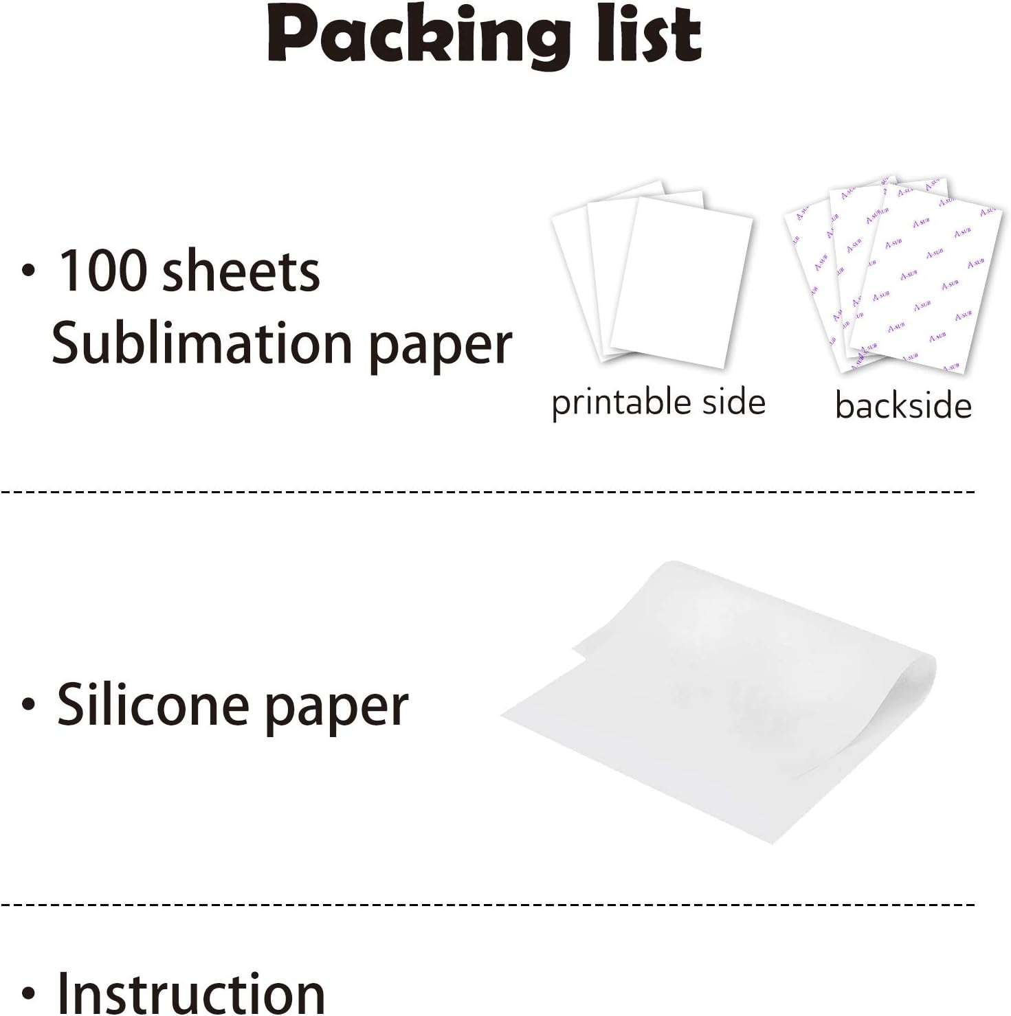 Sublimation Paper 4x9.5 Inch, 125gsm | 100 Sheets, Compatible with Inkjet Printer with Sublimation Ink