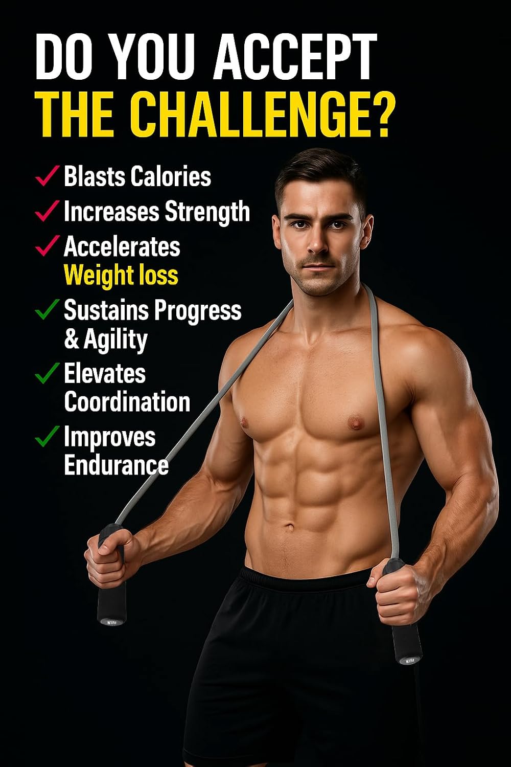 Weighted Jump Rope Workout (1LB) - Tangle-Free Ball Bearing Speed Skipping Rope for MMA Boxing Weight-loss Crossfit