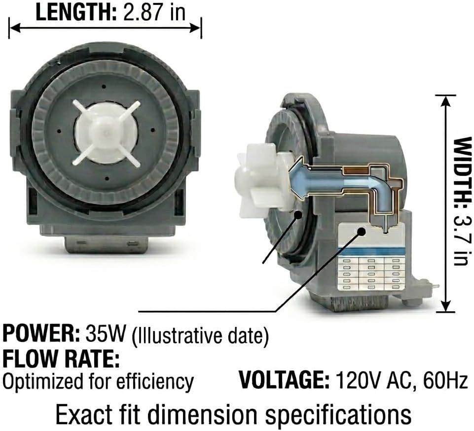 DD81-01527A Dishwasher Drain Pump Replacement – OEM Compatible with DW80R5061, DW80R5060 Series