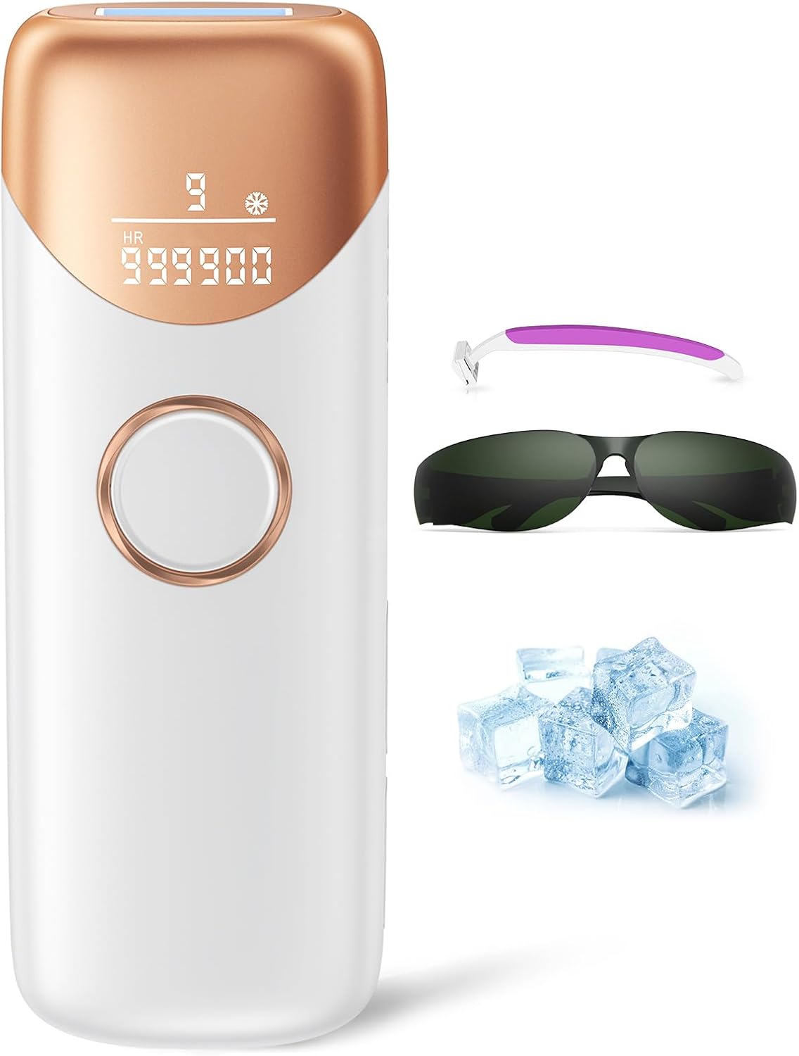 Laser Hair Removal Ubroo IPL Hair Removal Device with 5℃ Ice Cooling,Hand-held Hair Removal Device Laser Hair Removal
