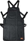 Barber Apron Hair Stylists Tools Apron Professional Waterproof Haircutting Apron with 3 Pockets, Black