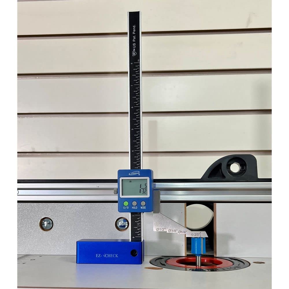 iGaging Digital 8" Height Gauge EZ-Check for Woodwork Router and Table Saw Adjustment