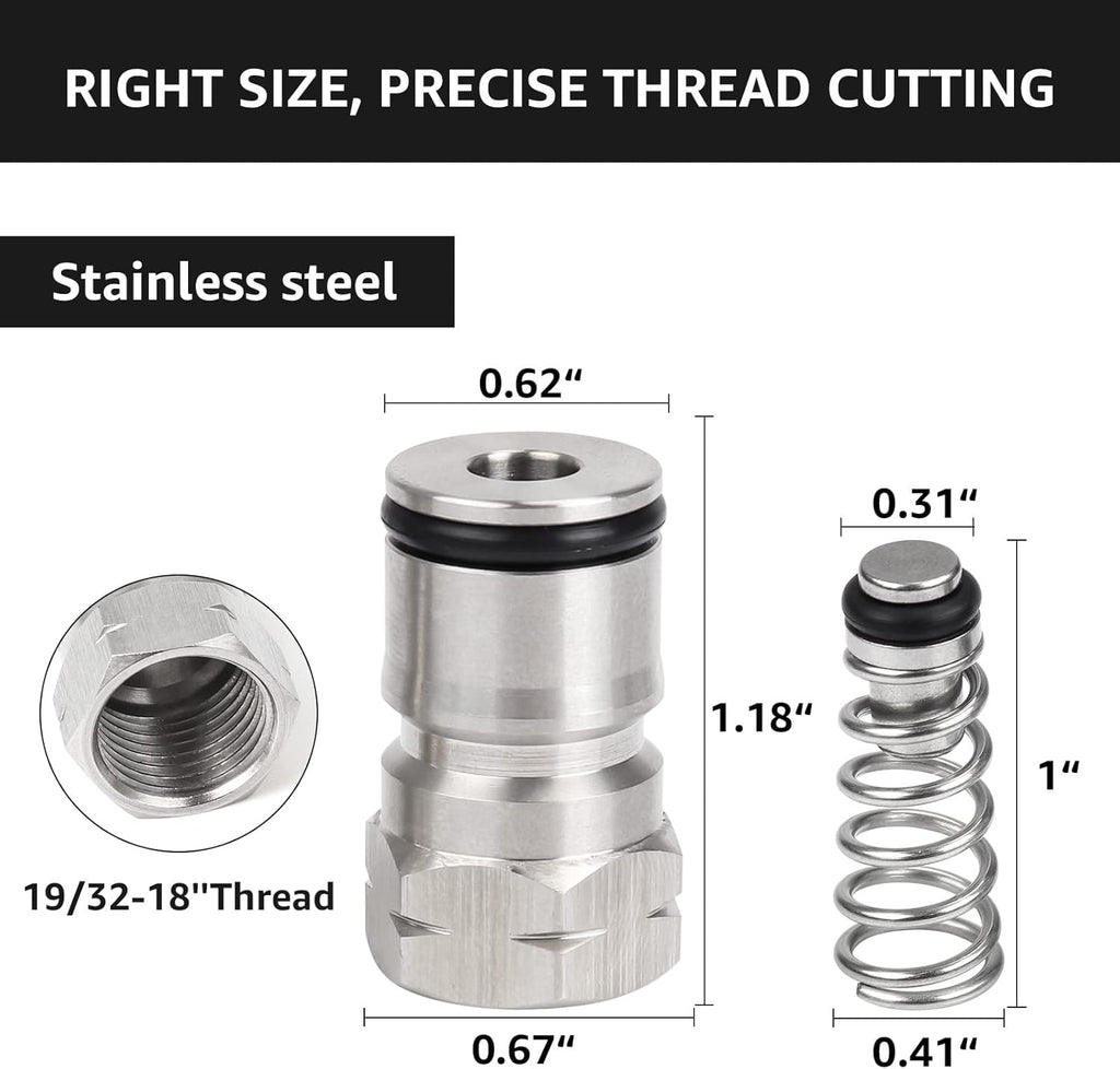 Ball Lock Keg Connectors – Corny Keg Post Quick Disconnect Set | No Leakage, O.D 1/4" Beer & 5/16" Gas Barb, 4x Spare