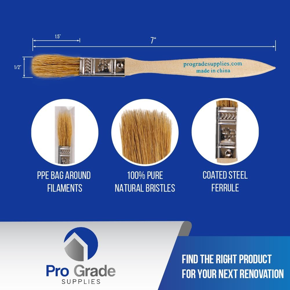 Chip Paint Brushes - 96 Ea 1/2 Inch Chip Paint Brush Light Brown