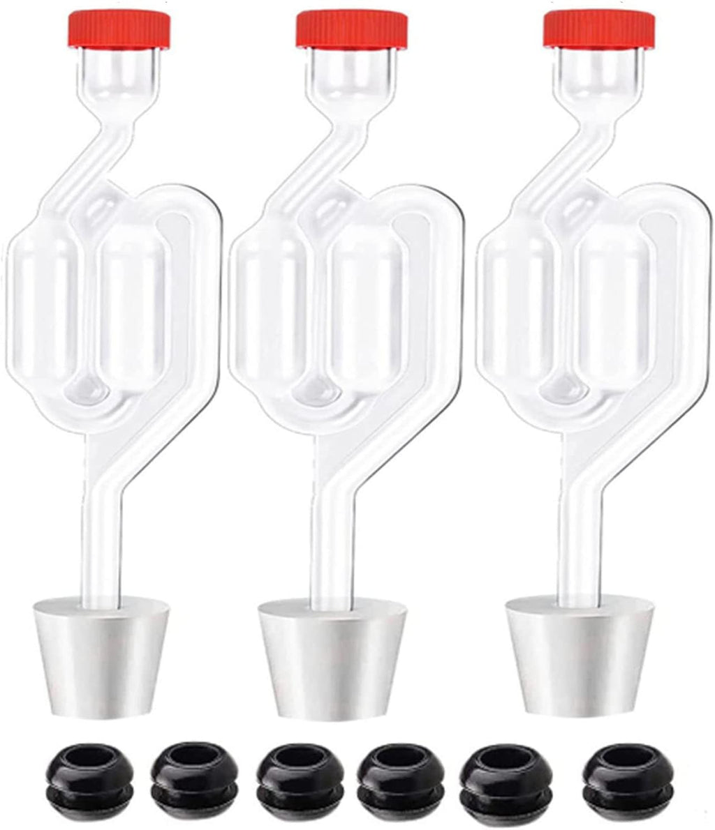 3ct. Twin Bubble Airlocks Set, Airlocks for Fermenting,Air Lock Ferment for Brewing Beer Wine Homebrew for Fermenting