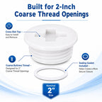 2 Inch Coarse Thread Drum Bung Caps, 10 Pack with Gaskets for Plastic Drums